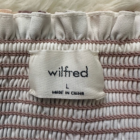 Aritzia Wilfred Dress Tempest Sleeveless Mini Smocked Tiered Chiffon Floral L - Picture 8 of 11